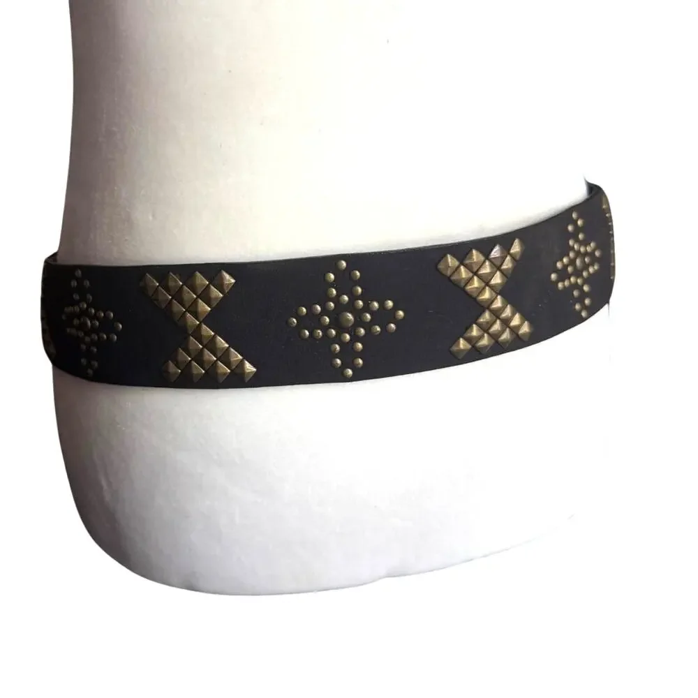 Amiee Lynn Black Belt With‎ Studded Detail Size Large